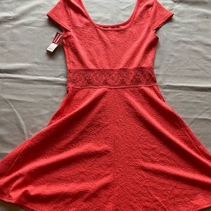 New Fit and Flare Dress coral pink size small
